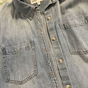 Aritzia ‘Denim Forum’ short sleeve oversized denim shirt